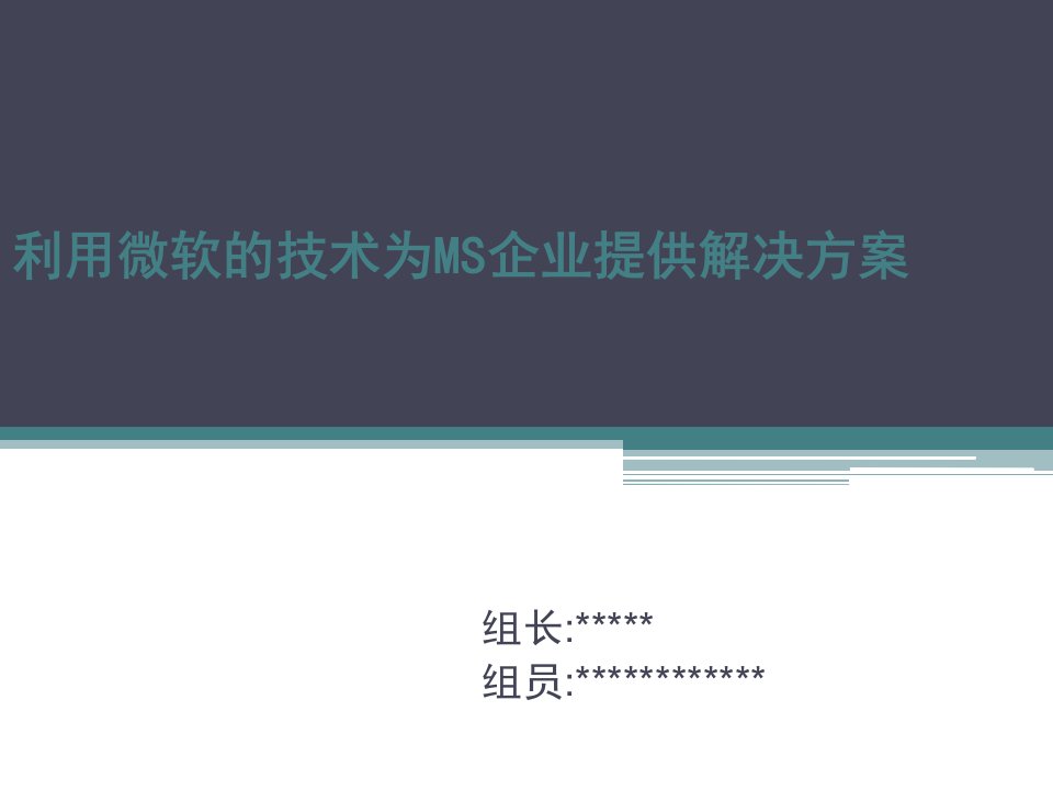 利用微软的技术为MS企业提供解决方案