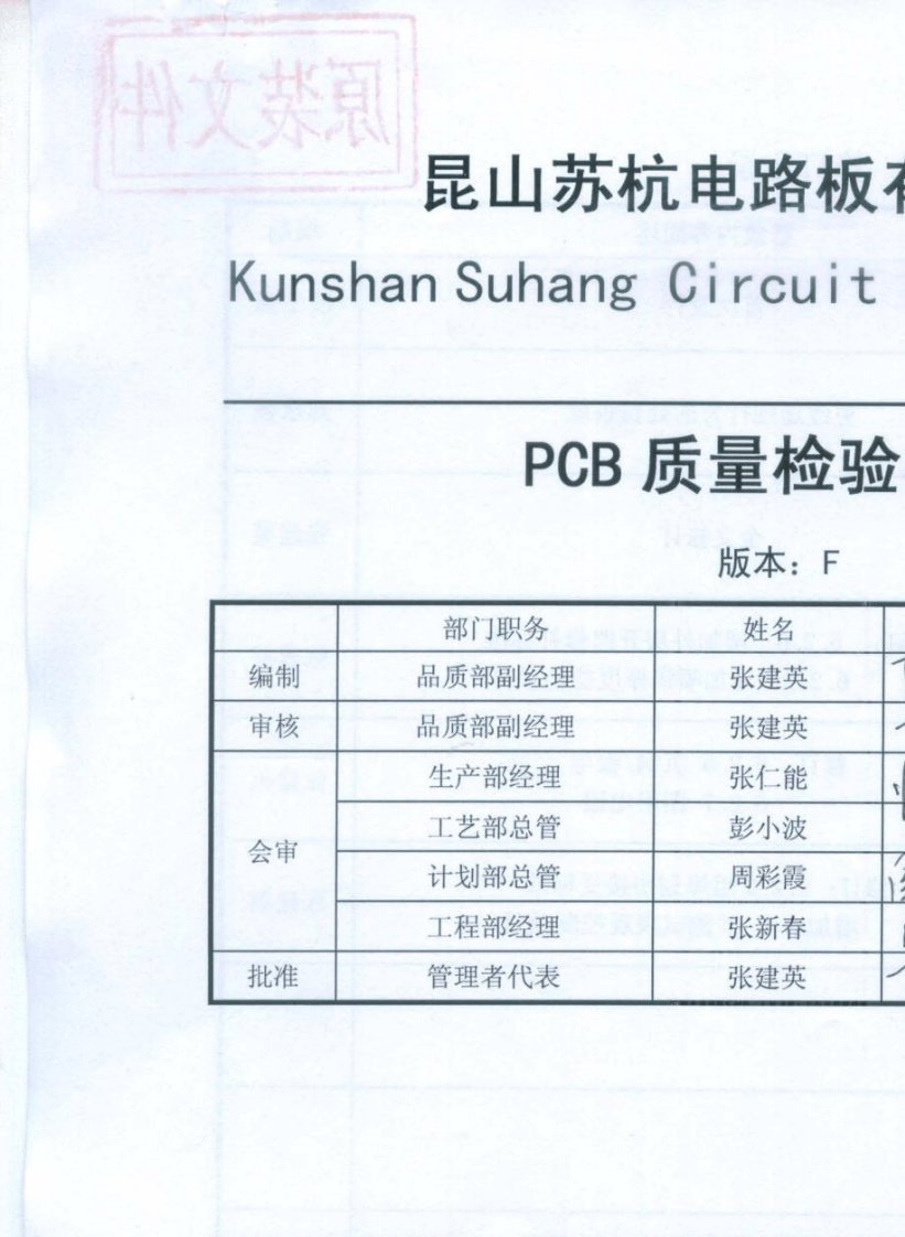 PCB质量检验标准