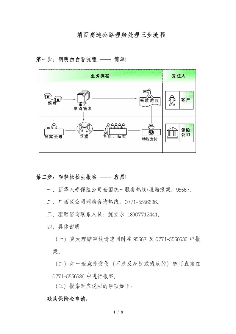 百靖高速公路理赔处理流程1