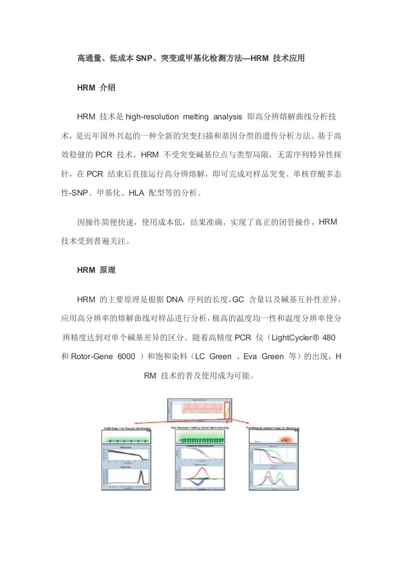 高通量、低成本SNP、突变或甲基化检测方法—HRM