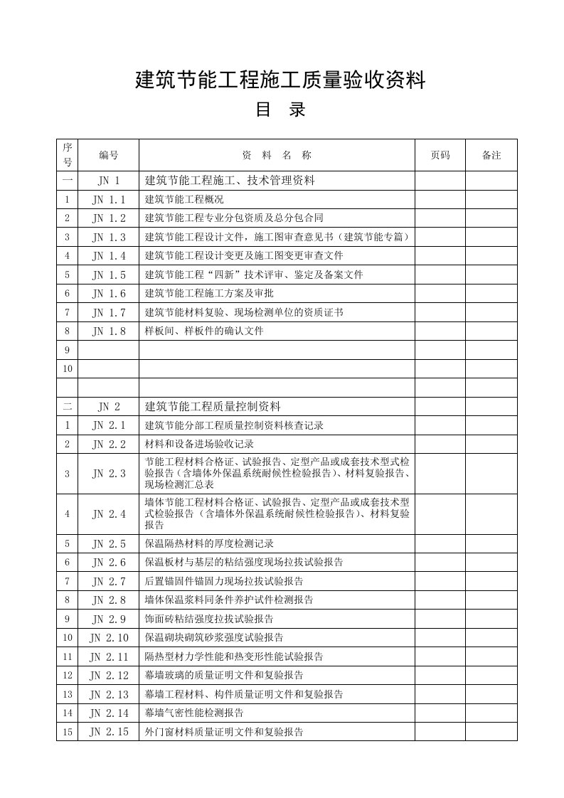 表格模板-30建筑节能工程概况表