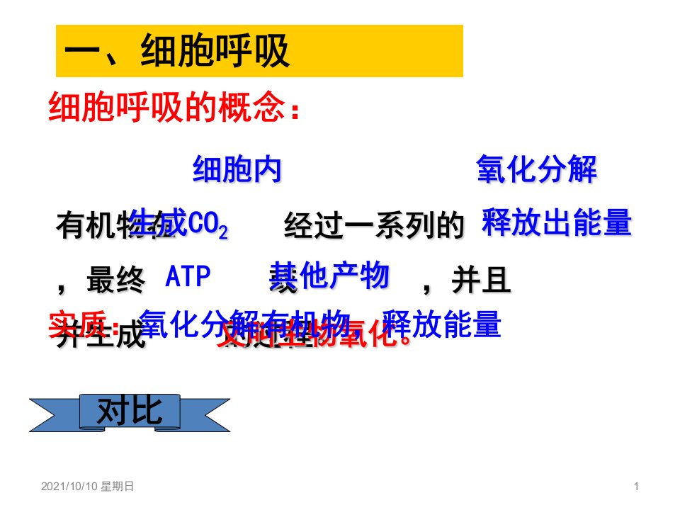 生物①必修5.3《ATP的主要来源——细胞呼吸》PPT课件