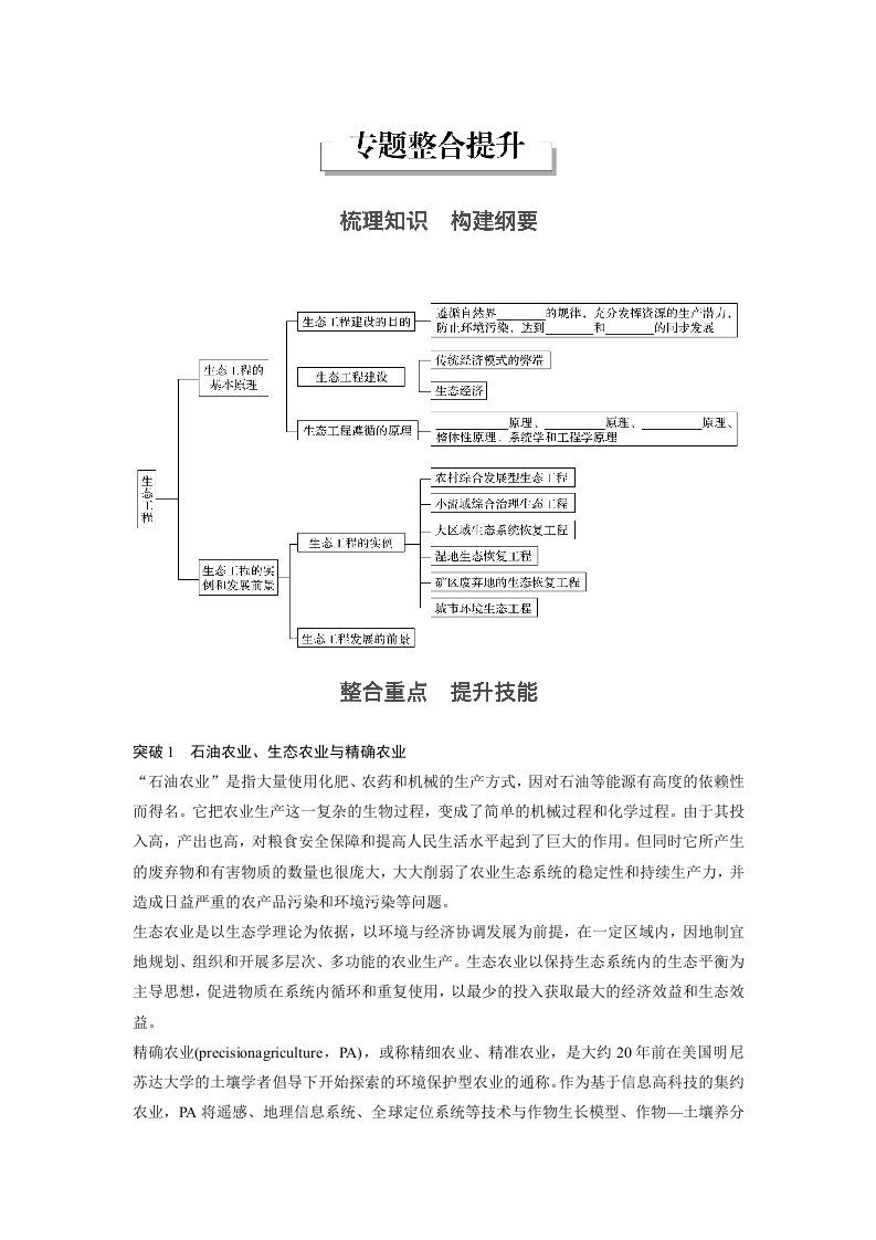 16-17版-专题整合提升-专题5生态工程（步步高）