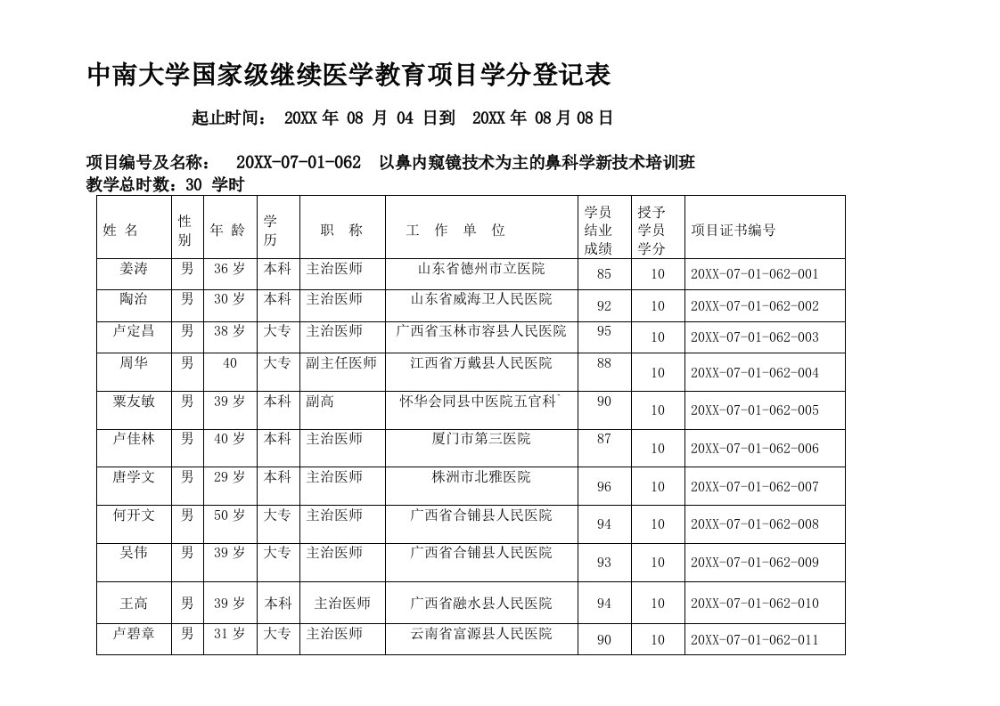 项目管理-中南大学国家级继续教育项目学分登记