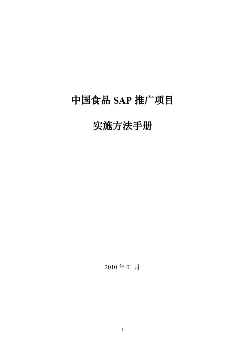 SAP推广项目实施方法手册