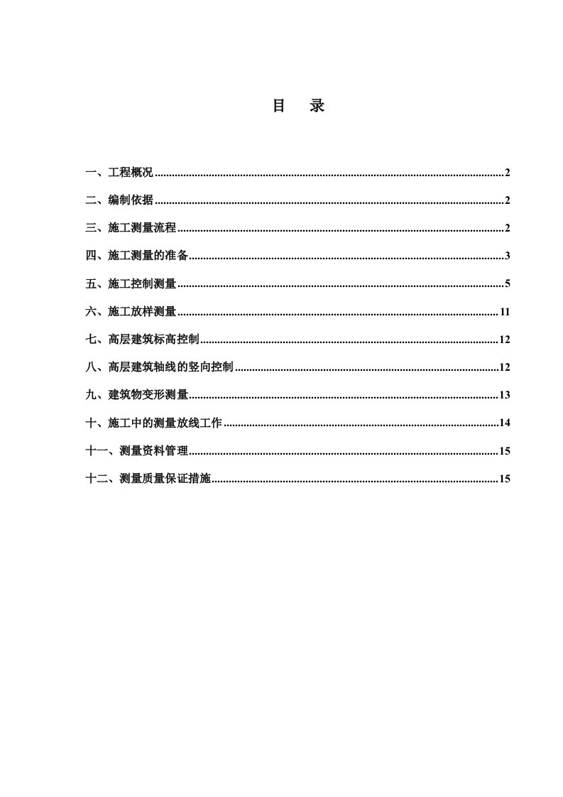 项目测量方案