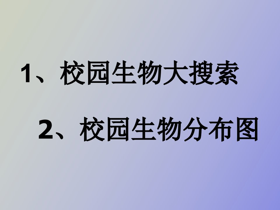 校园生物大搜索和校园生物分布