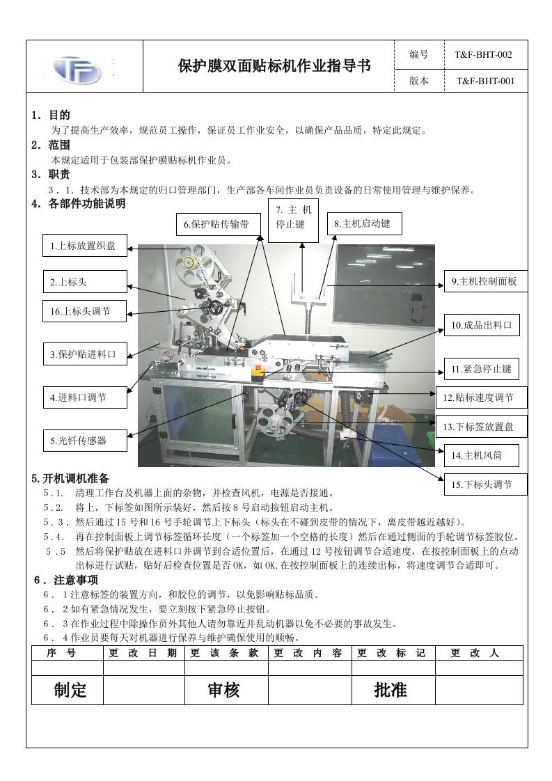 贴标机作业指导书