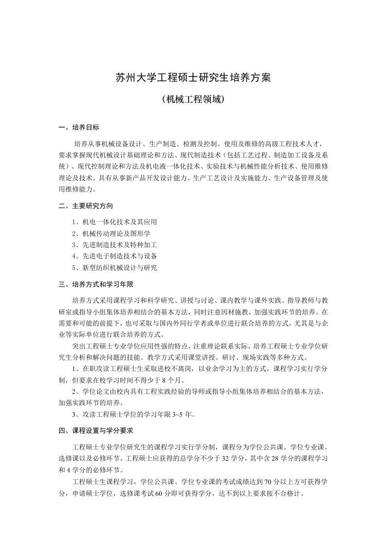 建筑工程管理-苏州大学工程硕士研究生培养方案