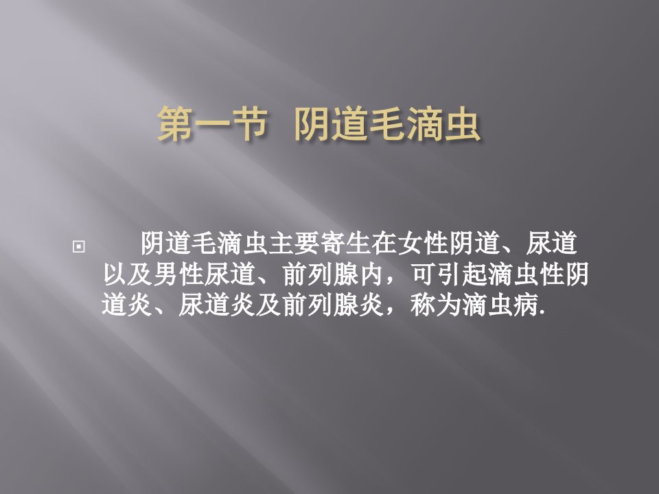 寄生虫检验第九章泌尿生殖系统寄生虫