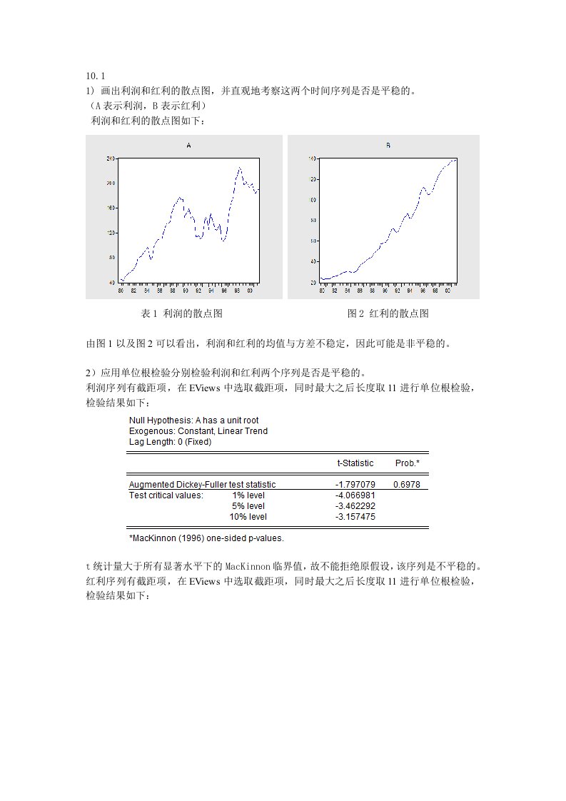 时间序列计量经济模型