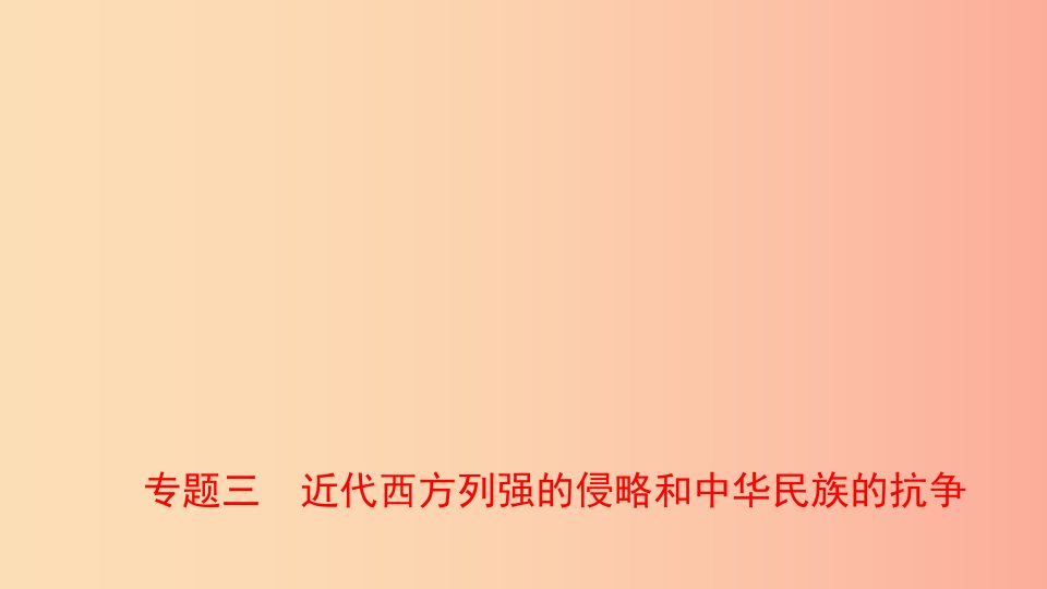 山东省泰安市2019年中考历史专题复习