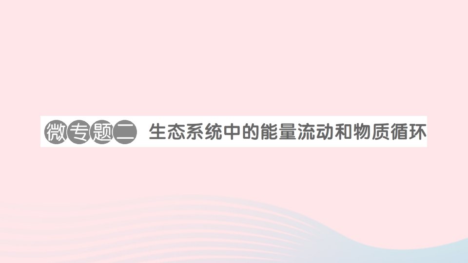 2023八年级生物下册第8单元生物与环境第23章生态系统及其稳定性微专题二生态系统中的能量流动和物质循环作业课件新版北师大版