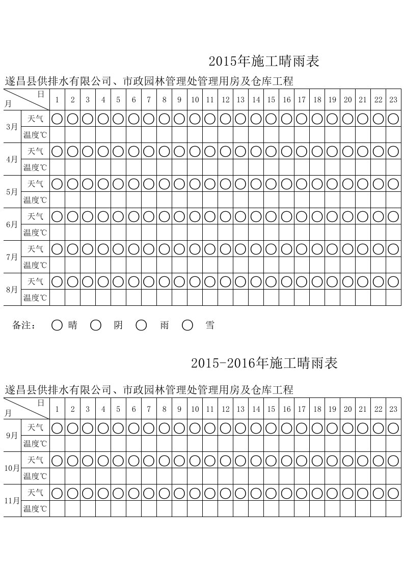 晴雨表、签到表