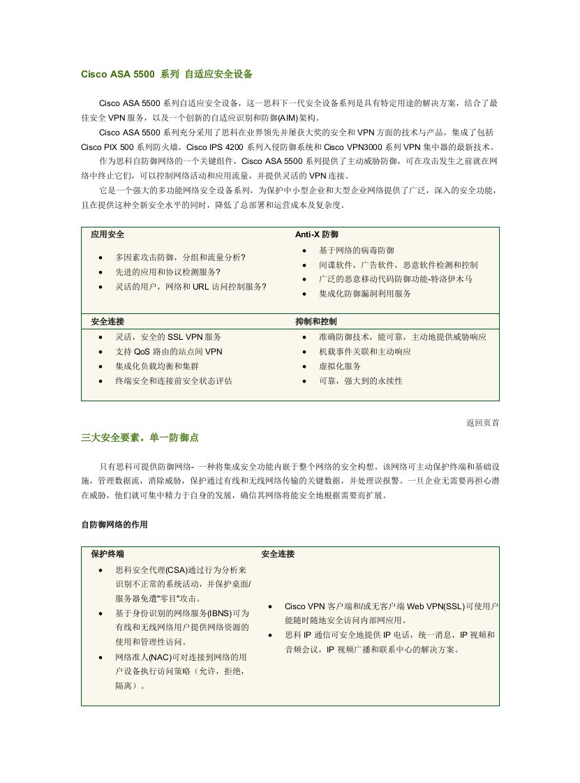 思科ASA5500系列自适应安全设备