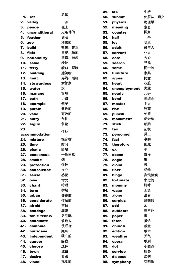 高考英语单词3500