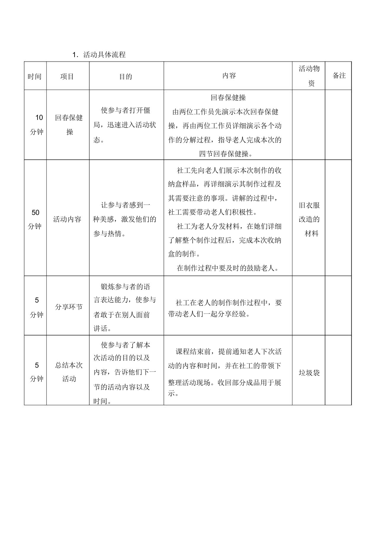 社会工作小组活动流程