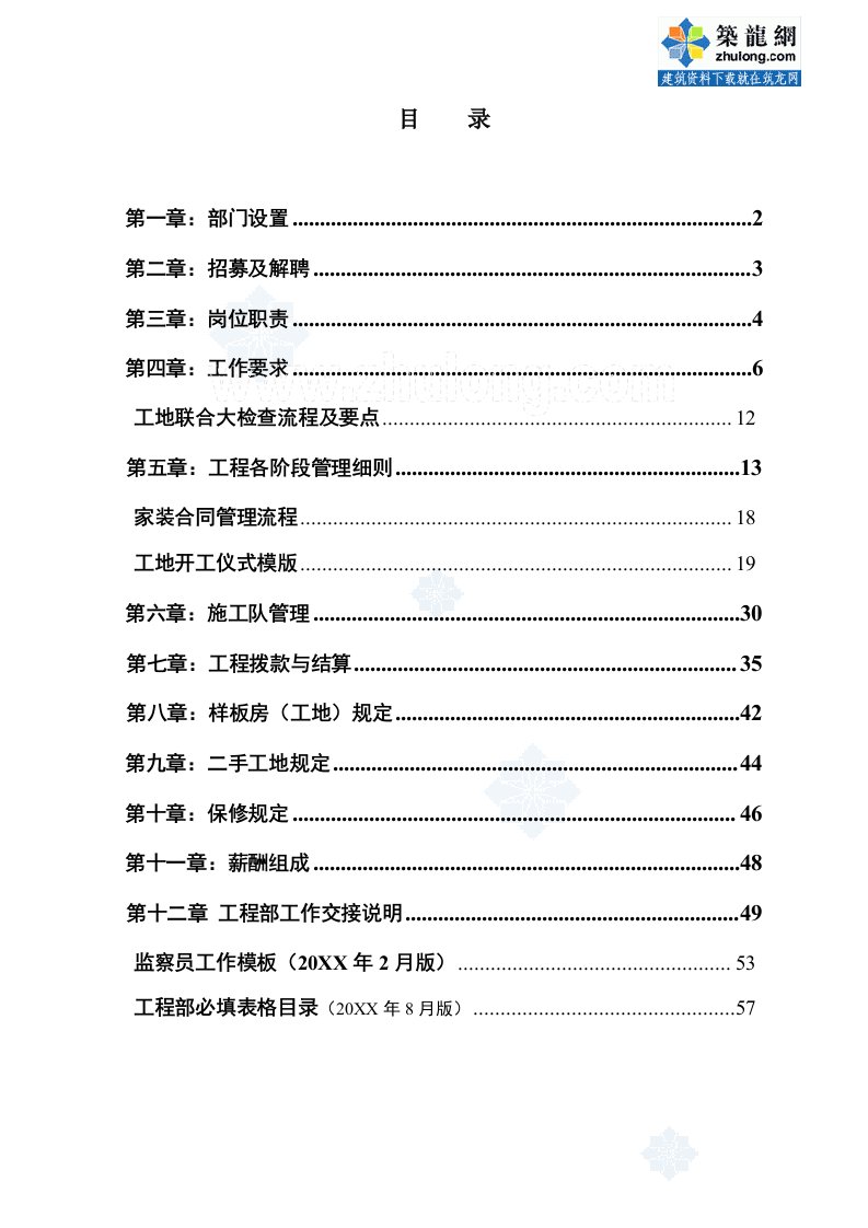 管理制度-北京某装饰公司工程部管理制度汇编