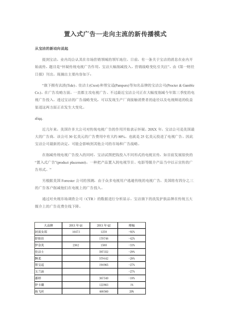 推荐-置入式广告走向主流的新传播模式