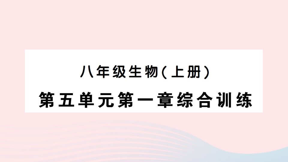 2023八年级生物上册第五单元生物圈中的其他生物第一章综合训练作业课件新版新人教版