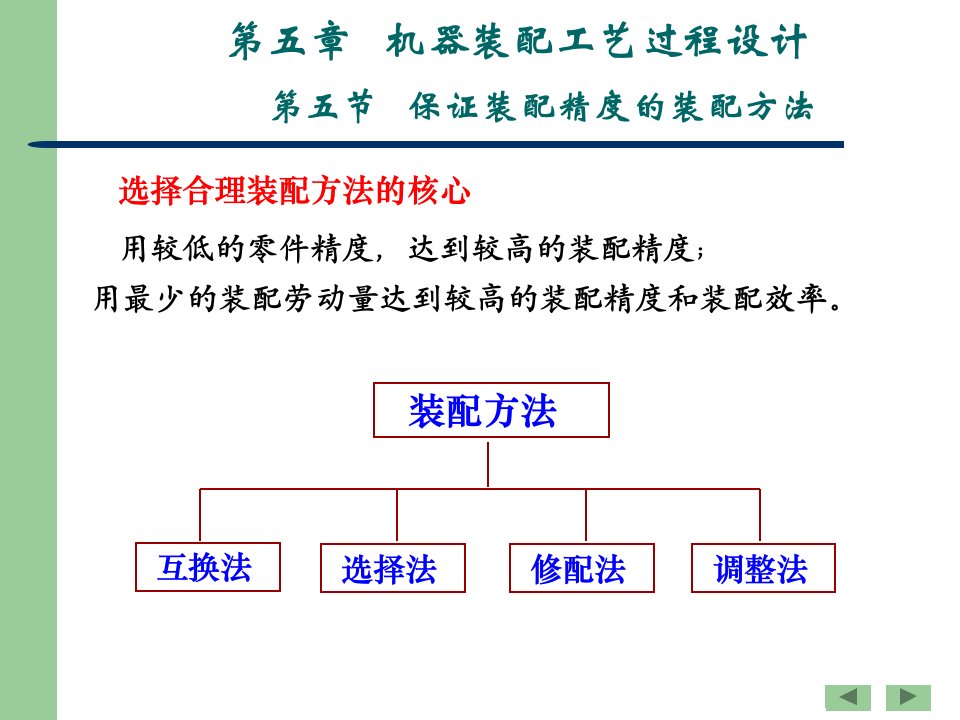 保证装配度精的装配方法