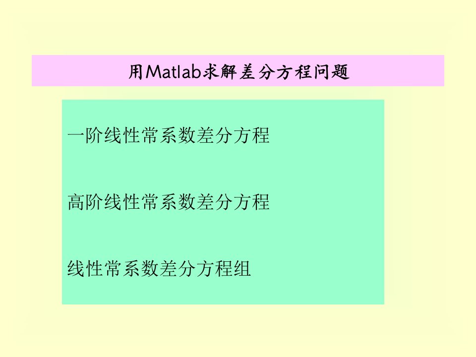 MATLAB求差分方程模型