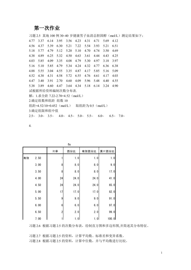 生物统计学作业操作步骤及分析3