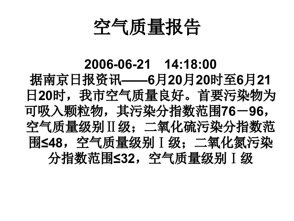 教学PPT空气质量报告