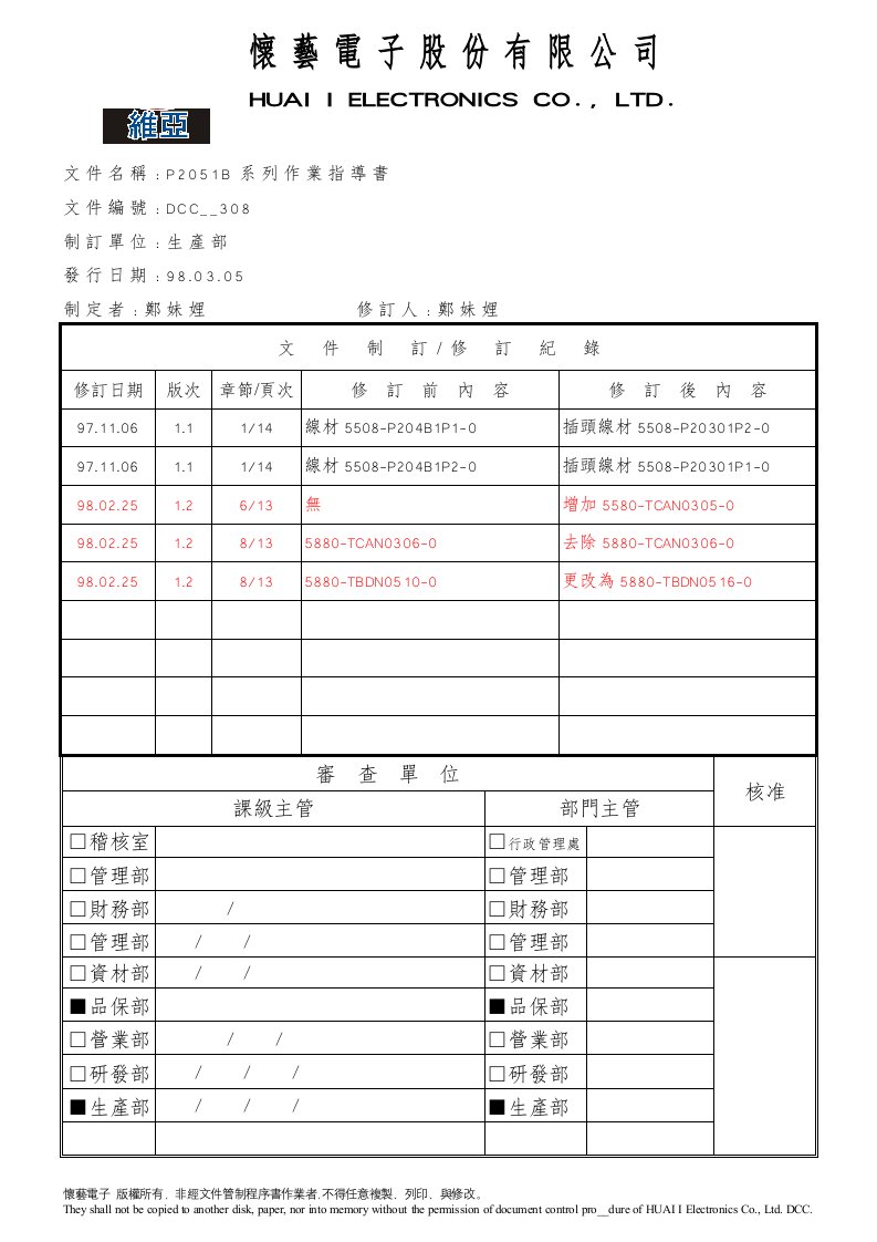 P2051B系列作业指导书(DCC3P