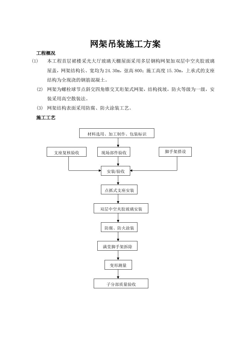 钢网架工程施工方案