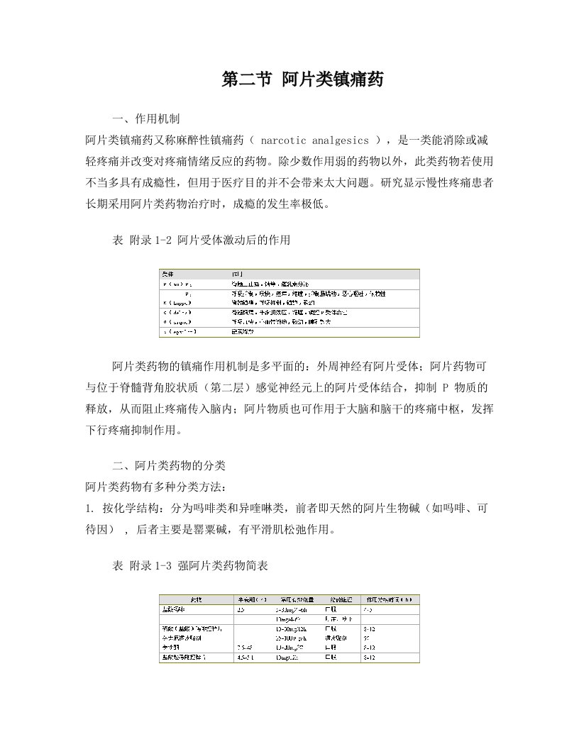 第二节+阿片类镇痛药