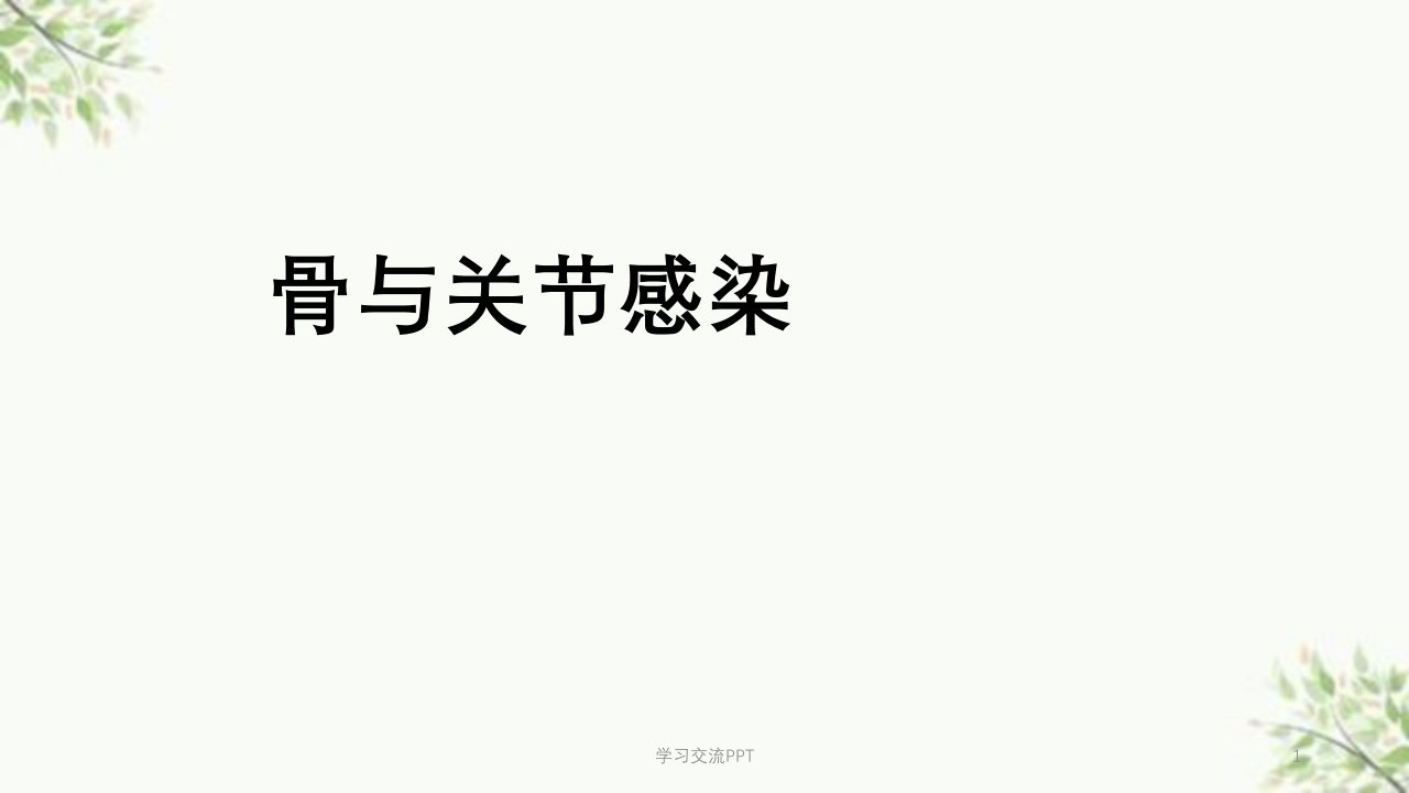 骨与关节感染医学课件