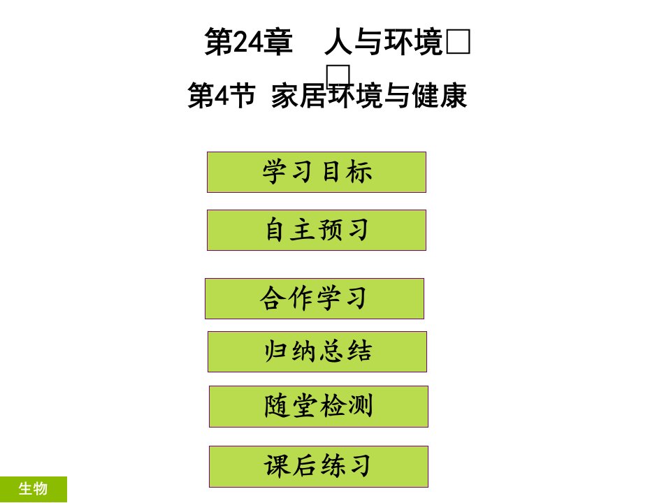 最新部编人教版八年级生物下册《家居环境与健康》精品ppt课件