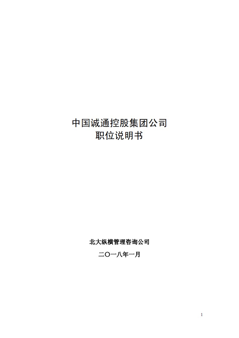 北大纵横—中国诚通集团—05-诚通－岗位说明书