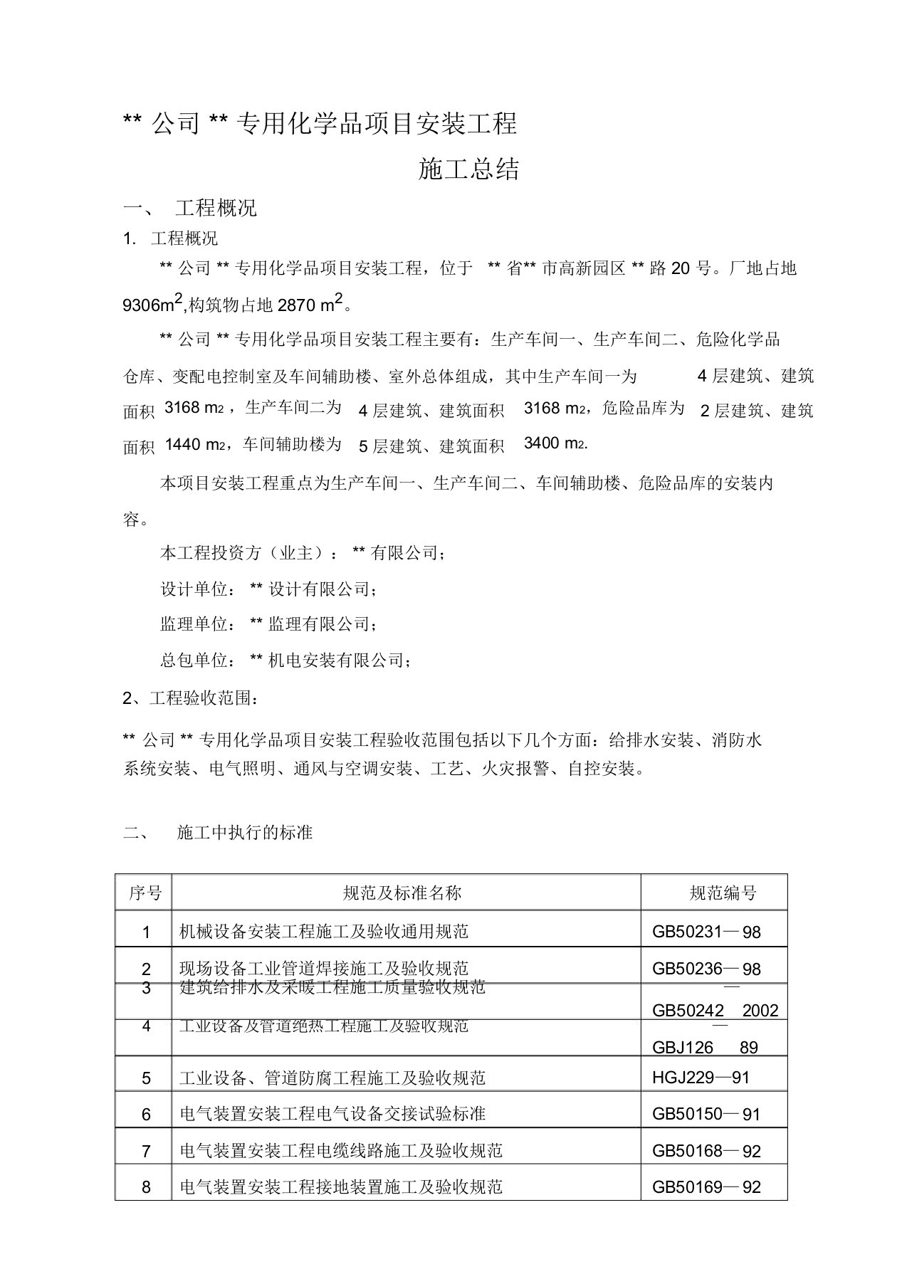 施工技术总结(机电)