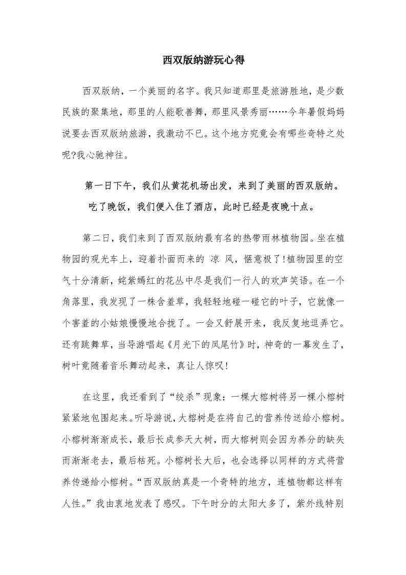 西双版纳游玩心得