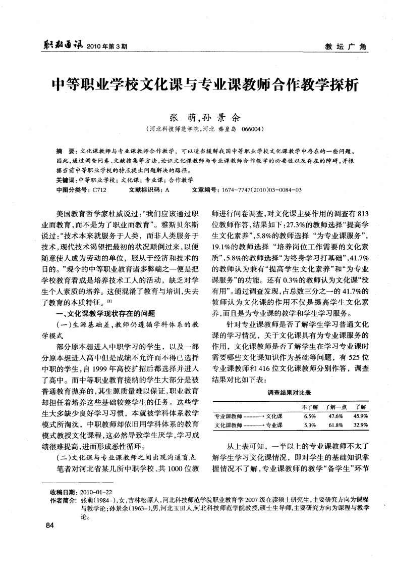 中等职业学校文化课与专业课教师合作教学探析.pdf