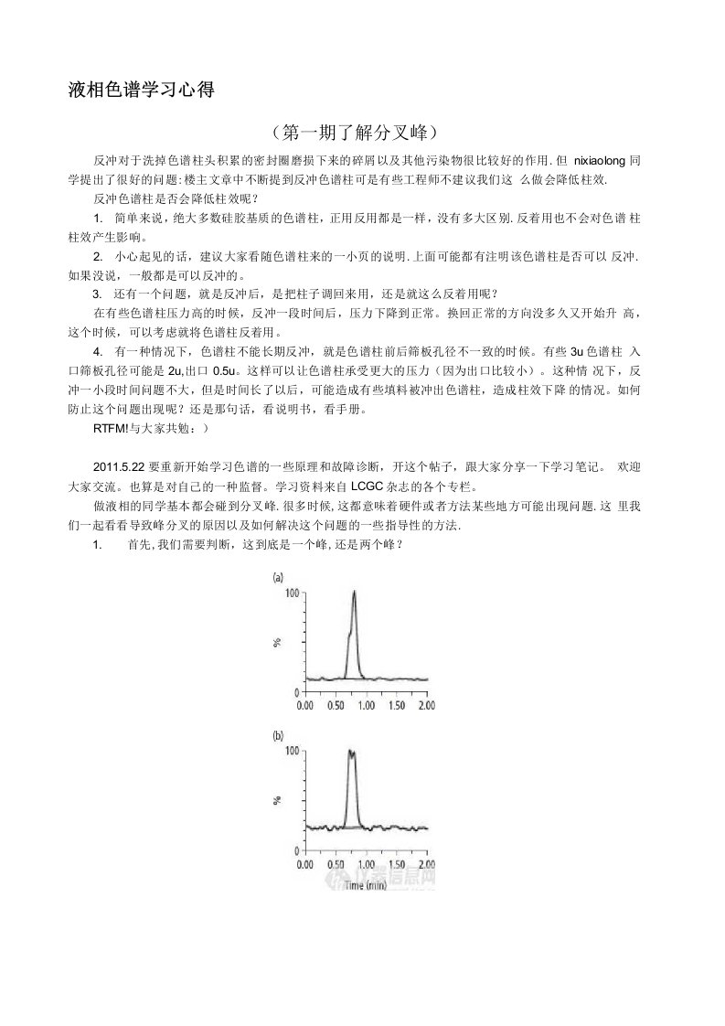 液相色谱学习心得