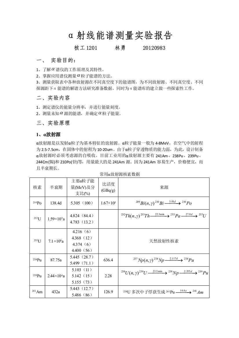 Alpha谱仪实验