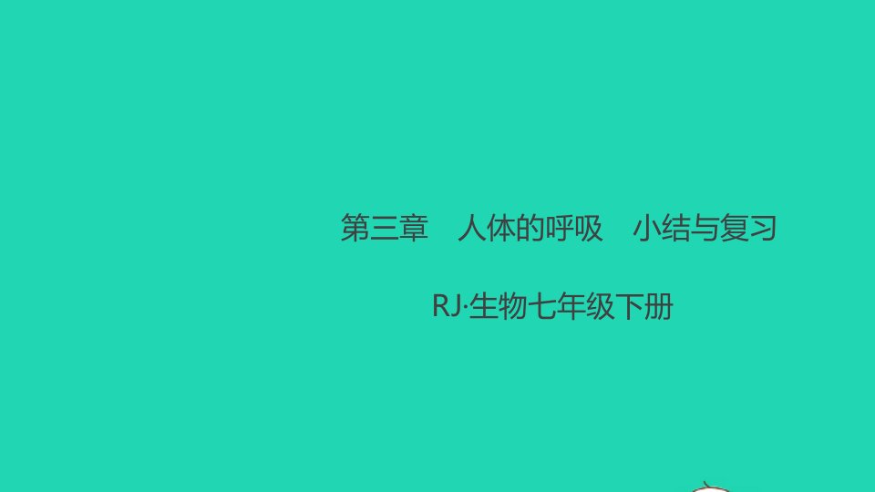 七年级生物下册第四单元生物圈中的人第三章人体的呼吸小结与复习作业课件新版新人教版