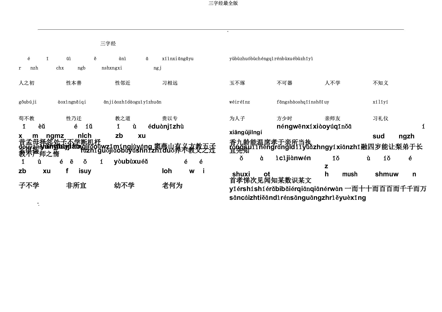 三字经最全