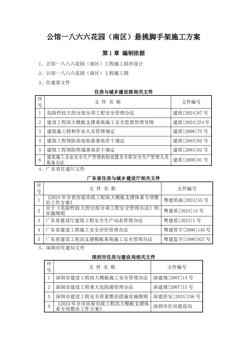 住宅楼悬挑脚手架施工方案