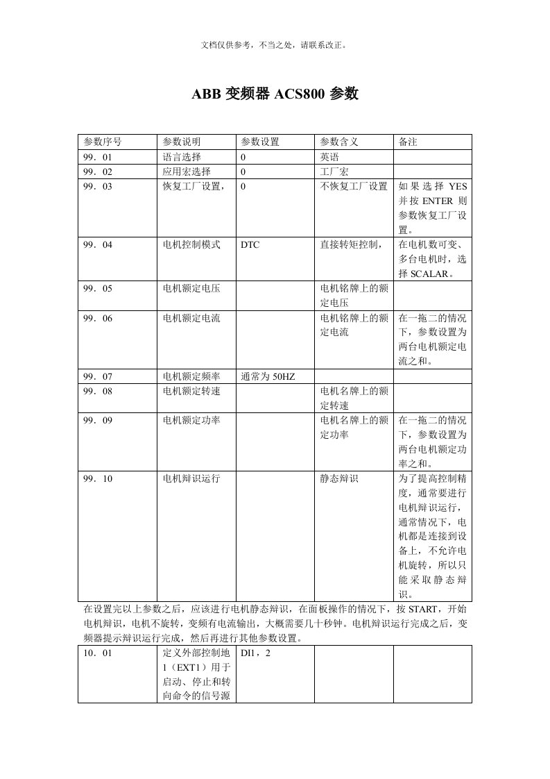 ACS800参数