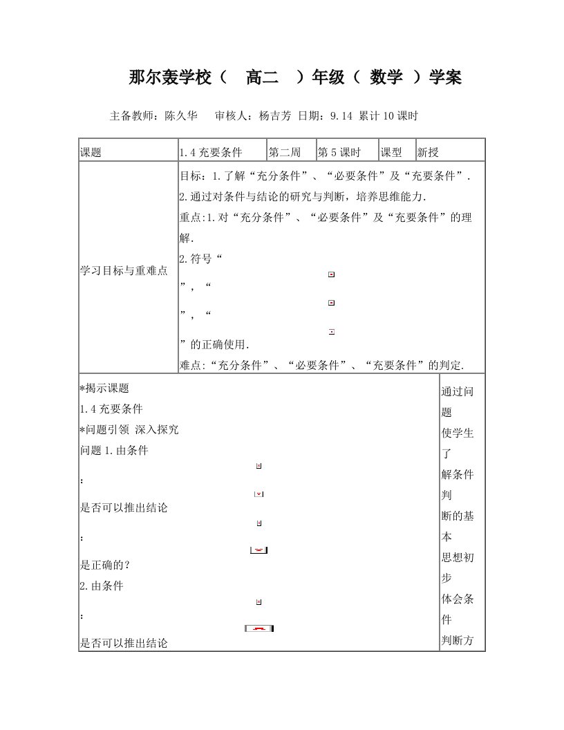 职高1.4充要条件