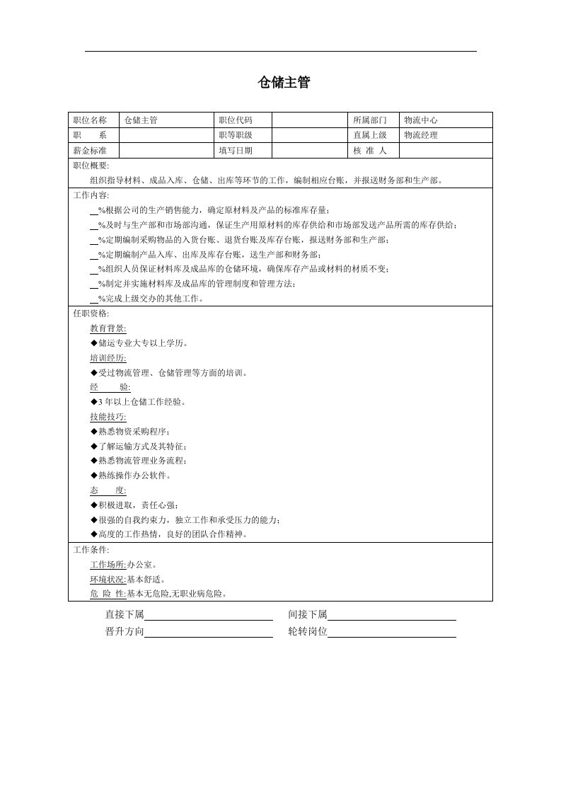 建筑资料-仓储主管