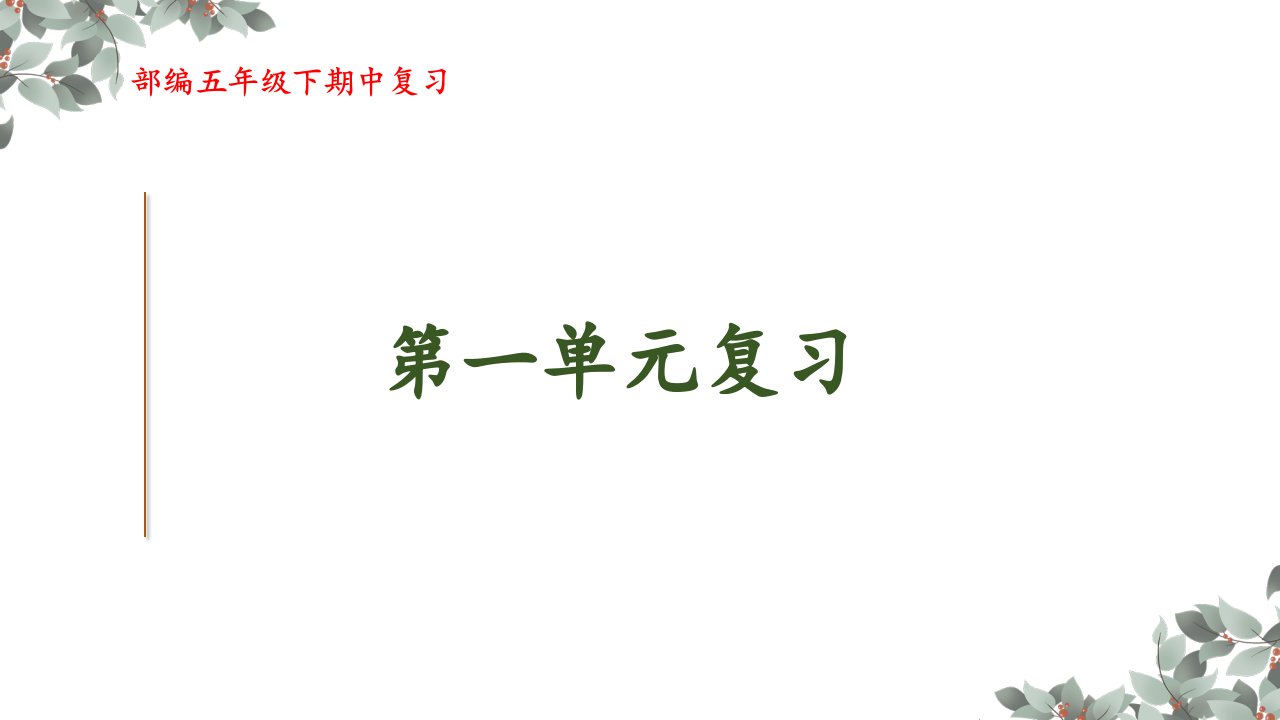 2020最新部编版小学语文五年级下册期中复习ppt课件