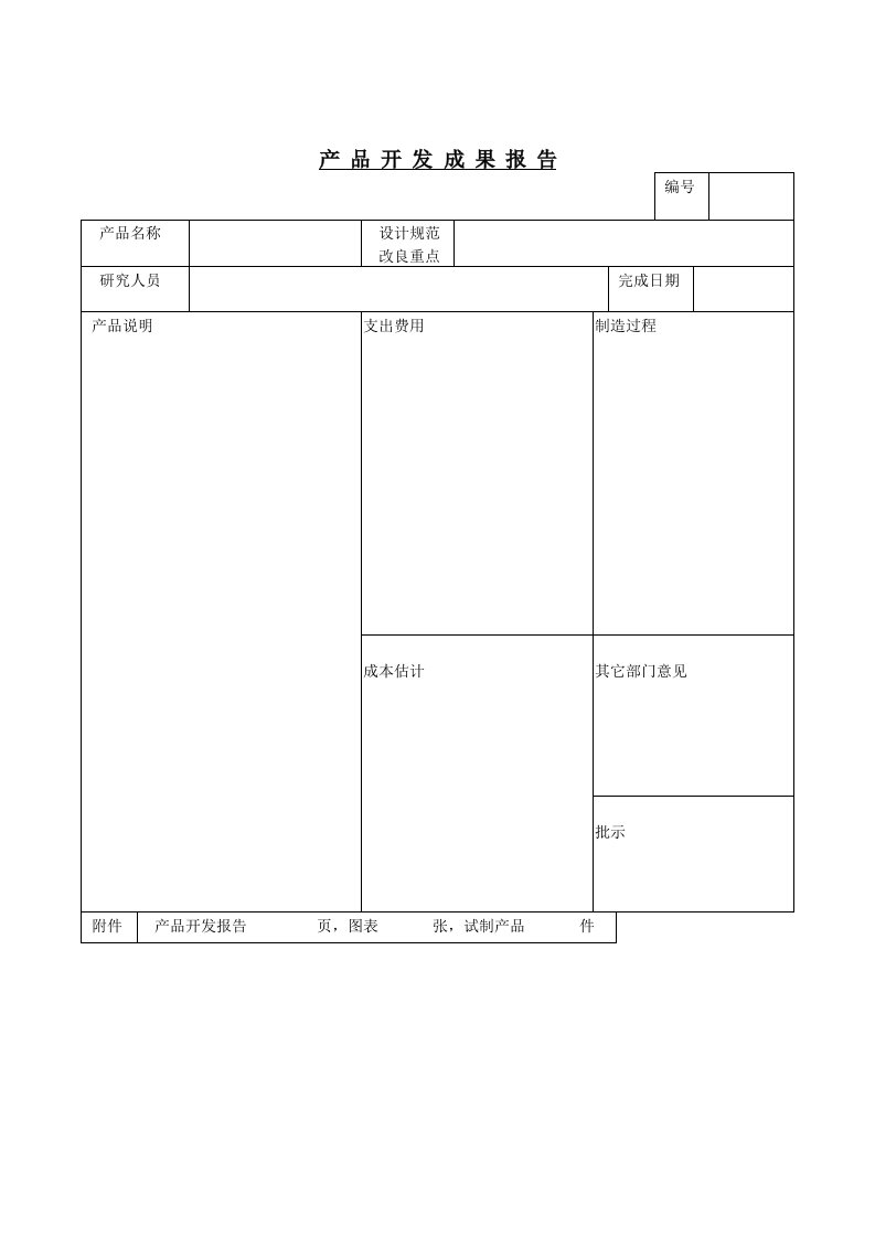 产品开发成果报告