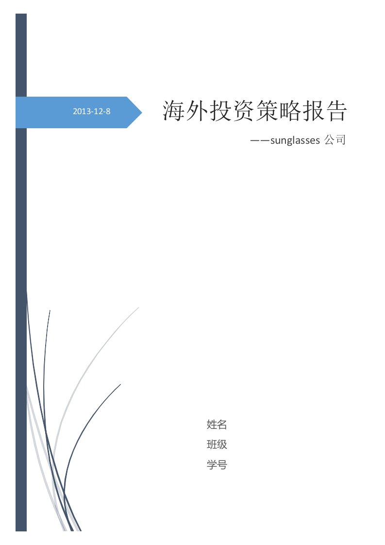 海外投资策略报告--太阳镜