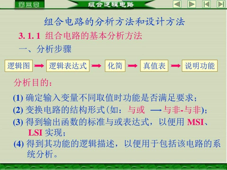 组合电路的分析方法和设计方法