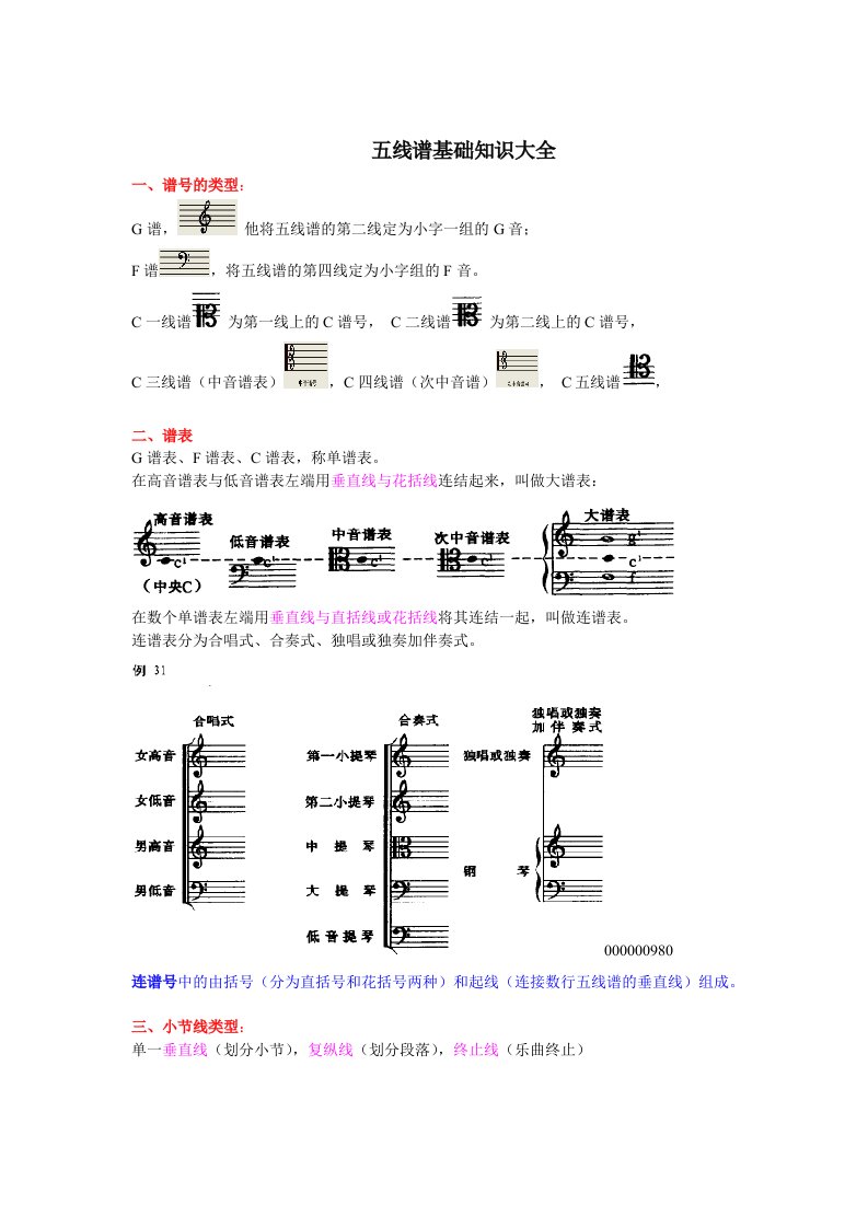 五线谱基础知识大全